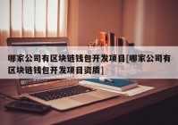 哪家公司有区块链钱包开发项目[哪家公司有区块链钱包开发项目资质]